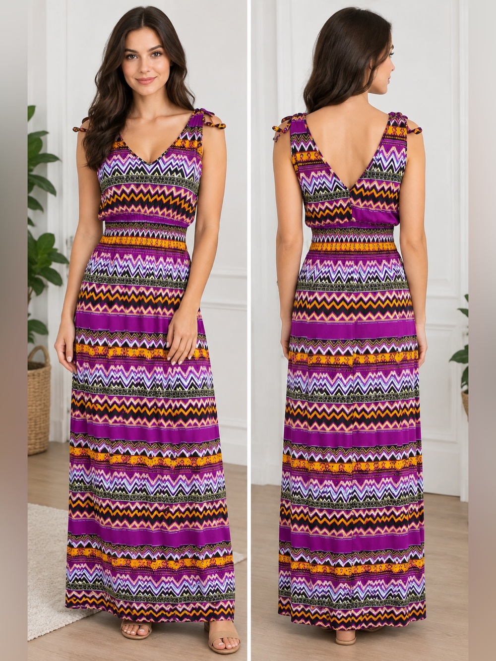 Women’s Colourful Bright Dress Size XL - XXL . Made In PRC 39” Long From Waist